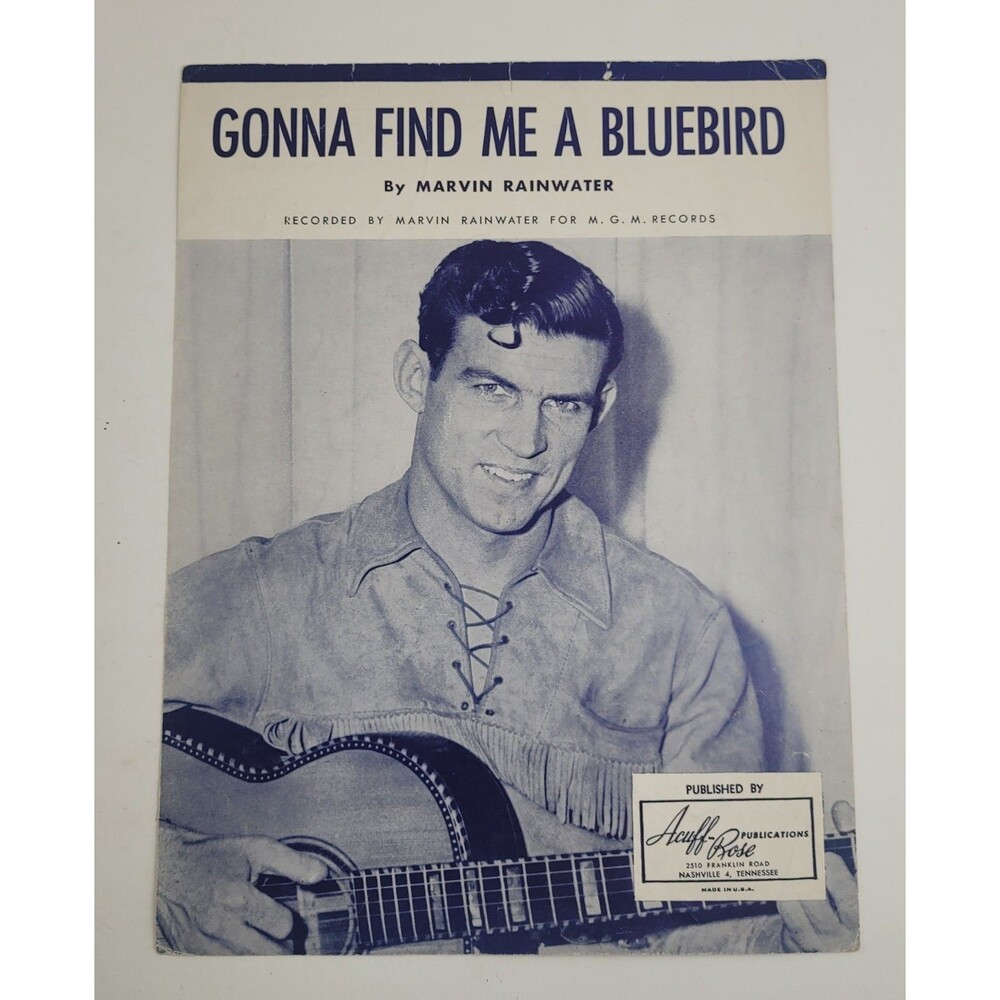 Vintage Sheet Music 1957-Gonna Find Me A Bluebird-Rainwater Guitar Piano #SM3